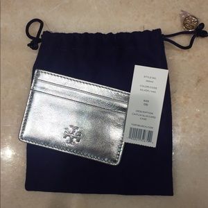 Tory Burch Caitlin Slim Card Case - Silver